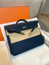 Kelly Depeche 36 Briefcase Navy Blue de Prusso - HERMES - BALAAN 2