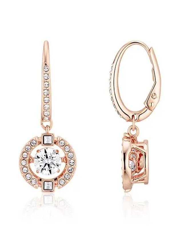 Una Drop Crystal Pierced Earrings Rose Gold - SWAROVSKI - BALAAN 5