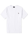 Zebra Logo Crew Neck Cotton Short Sleeve T-Shirt White - PAUL SMITH - BALAAN 1