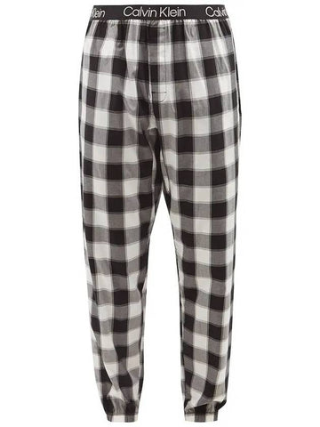 Calvin Klein Underwear Check Pattern Cotton Blend Pajama Pants Black - CALVIN KLEIN - BALAAN 1