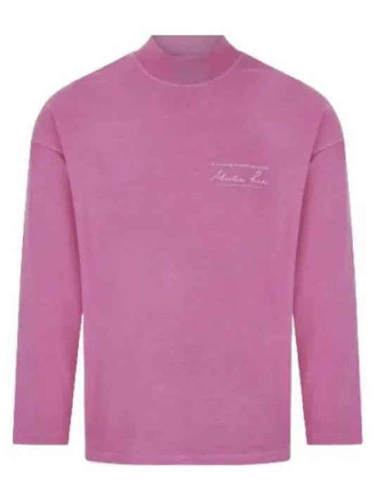 Funnel neck t shirt pink long sleeve - MARTINE ROSE - BALAAN 1