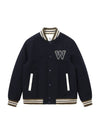 Men's W Wapen Varsity Jacket Navy SW23IVJP02NV - SOLEW - BALAAN 2