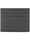 Intrecciato Weaving Card Wallet Grey - BOTTEGA VENETA - BALAAN 2