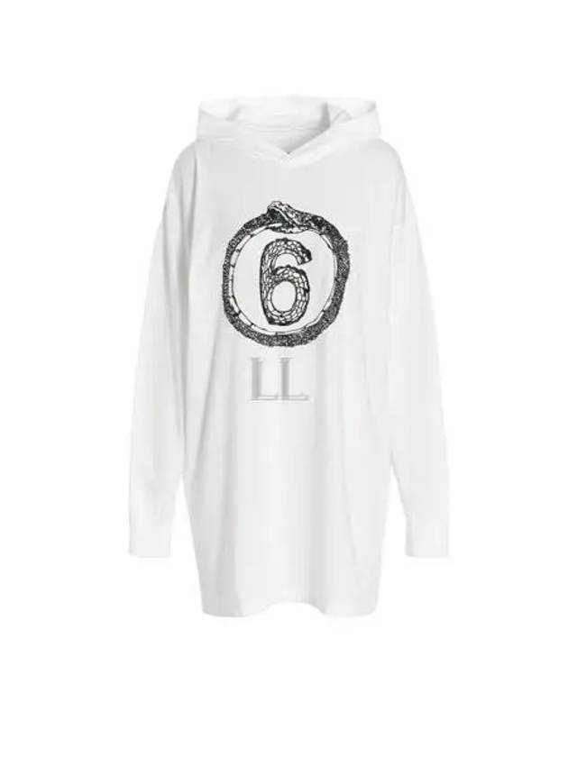 Oversized Cotton Hoodie Mini Dress White - MAISON MARGIELA - BALAAN 2