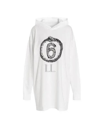 Oversized Cotton Hoodie Mini Dress White - MAISON MARGIELA - BALAAN 2