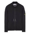 Logo Badge Full Zipper Loose Fit Cotton Cardigan Black - STONE ISLAND - BALAAN 2