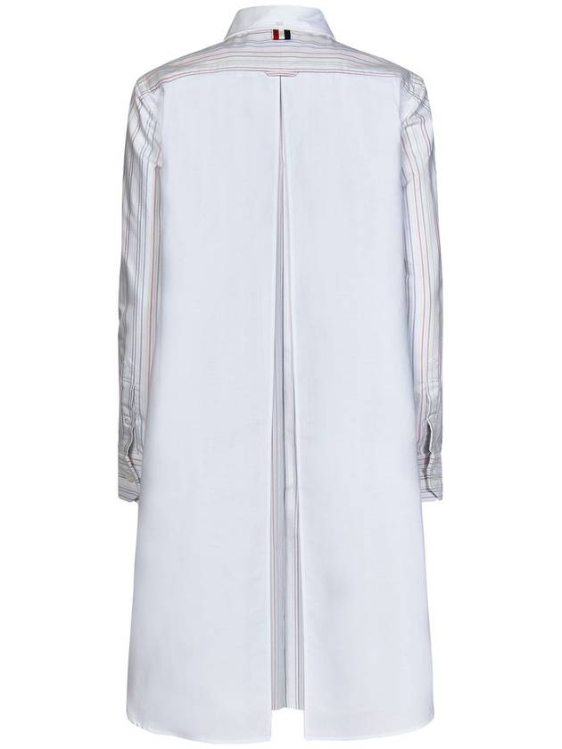 Pleated Back Striped Oxford Short Dress - THOM BROWNE - BALAAN 3