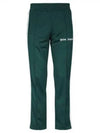 Men's Logo Print Track Pants Green - PALM ANGELS - BALAAN 2