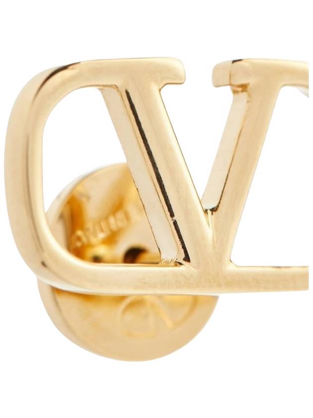 V Logo Signature Earrings Gold - VALENTINO - BALAAN 4