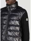 logo patch padded wool cardigan black - MONCLER - BALAAN 6