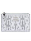 Matelasse Leather Card Wallet Silver - MIU MIU - BALAAN 1