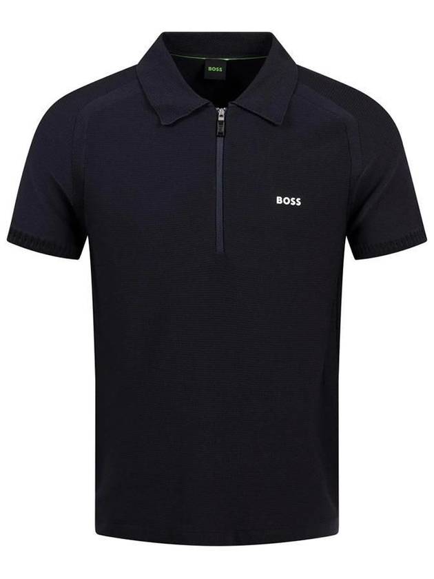 Jayno Zipper Neck PK Shirt Charcoal - HUGO BOSS - BALAAN 2