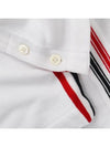 Men's Cotton Pique Center Bag Striped Short Sleeve Polo Shirt White - THOM BROWNE - BALAAN 7