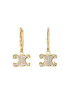 Triomphe Rhinestone Earrings Gold - CELINE - BALAAN 3