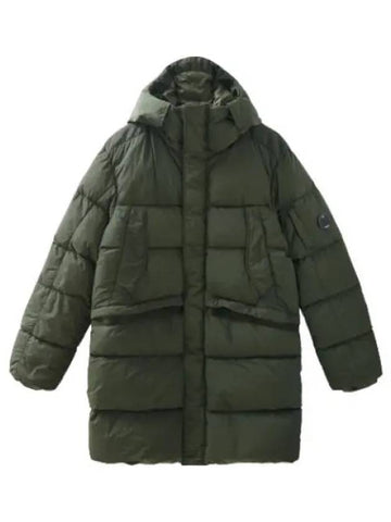 Nycra long down jacket stone gray padding - CP COMPANY - BALAAN 1