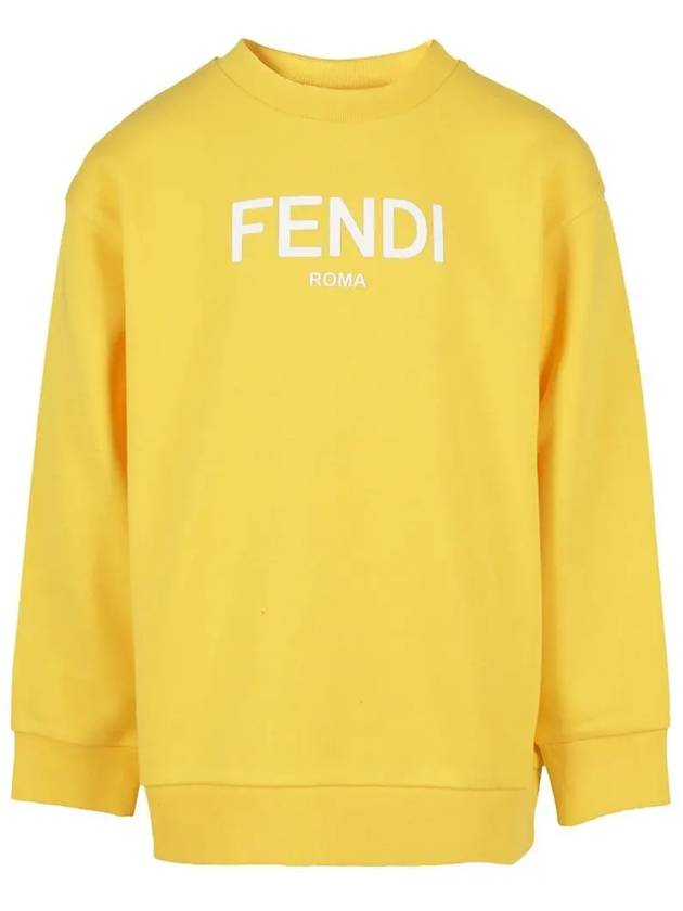 Kids Logo Print Sweatshirt Yellow - FENDI - BALAAN 2