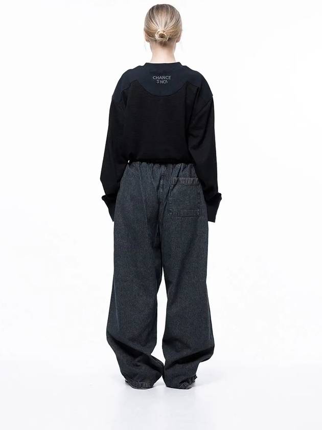 Four Women s W243PT01DK Corduroy Washed Banding Denim Pants Dark Blue - CHANCE'S NOI - BALAAN 4