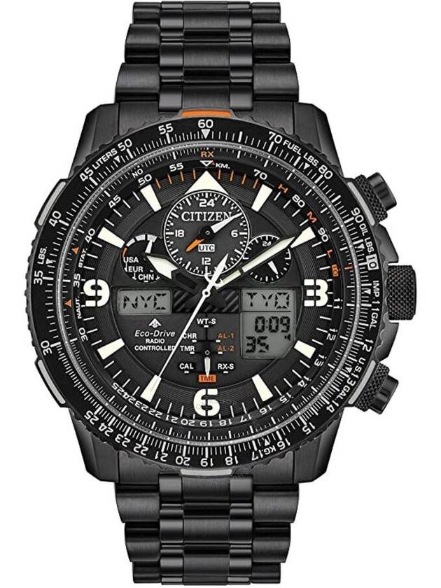 Citizen Promaster Skyhawk A-T Perpetual Alarm World Time Chronograph Analog-Digital Black Dial Men's Watch JY8075-51E - CITIZEN - BALAAN 1