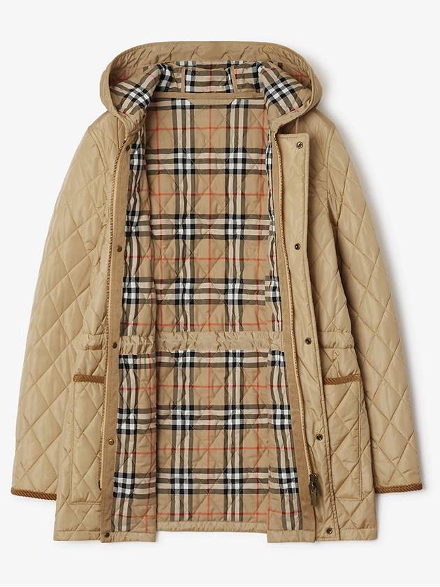 Hooded Quilted Parka Flax - BURBERRY - BALAAN 3