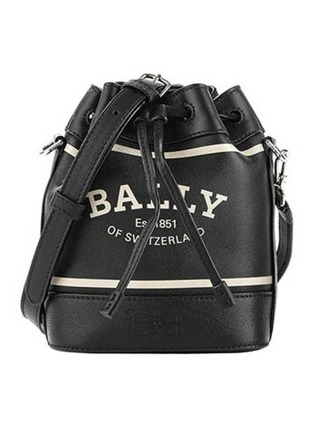 WoMen's Cleo XS Leather Bucket Bag Black - BALLY - BALAAN 1