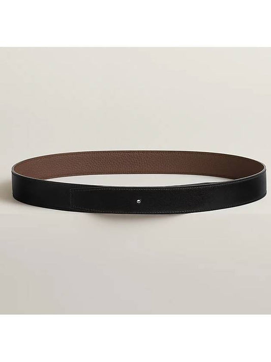 Reversible Leather Strap 32mm Belt Black - HERMES - BALAAN 2