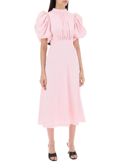 midi satin dress with balloon sleeves - ROTATE - BALAAN 2