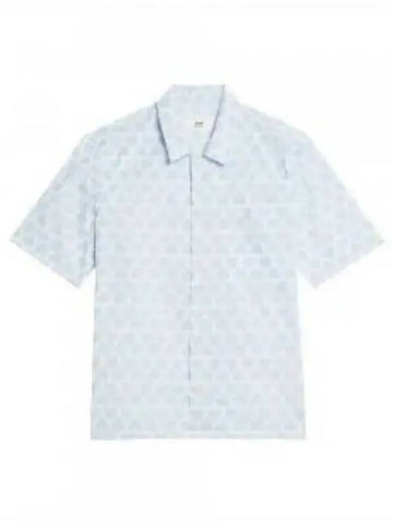 Cotton Men s Shirt Sky Blue HSH203C00029475 - AMI - BALAAN 1