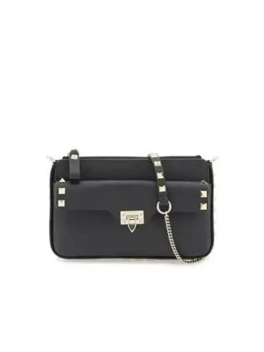 Rockstud Shoulder Bag Black - VALENTINO - BALAAN 2