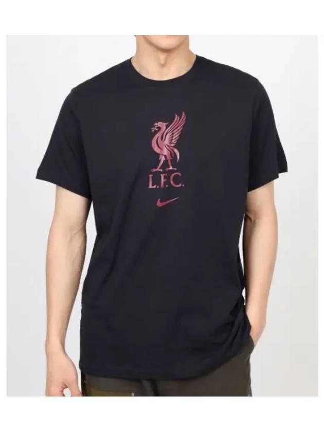 Liverpool Crest Short Sleeves T Shirt Black - NIKE - BALAAN 1