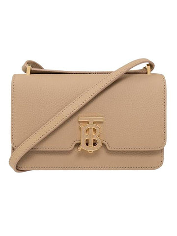 TB Logo Calfskin Mini Cross Bag Beige - BURBERRY - BALAAN 1