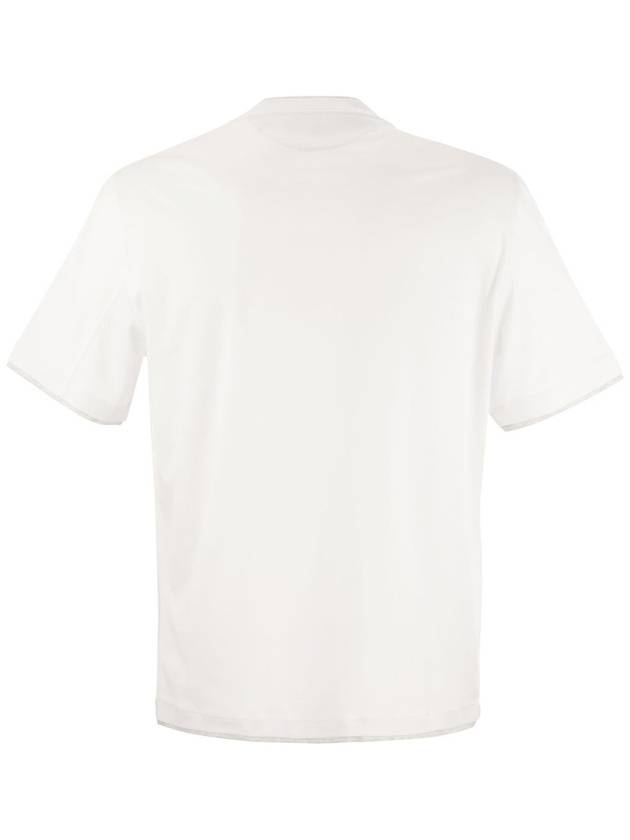 Men's Layered Effect Short Sleeve T-Shirt White - BRUNELLO CUCINELLI - BALAAN 3