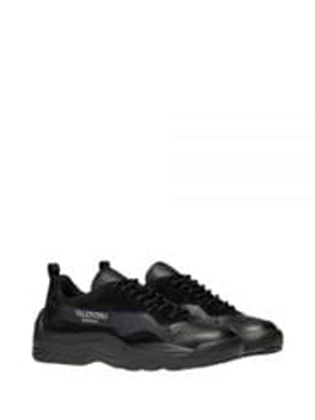 Gumboy Calfskin Low Top Sneakers Black Grey - VALENTINO - BALAAN 2