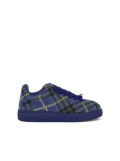 Check Knit Low Top Sneakers Blue - BURBERRY - BALAAN 2