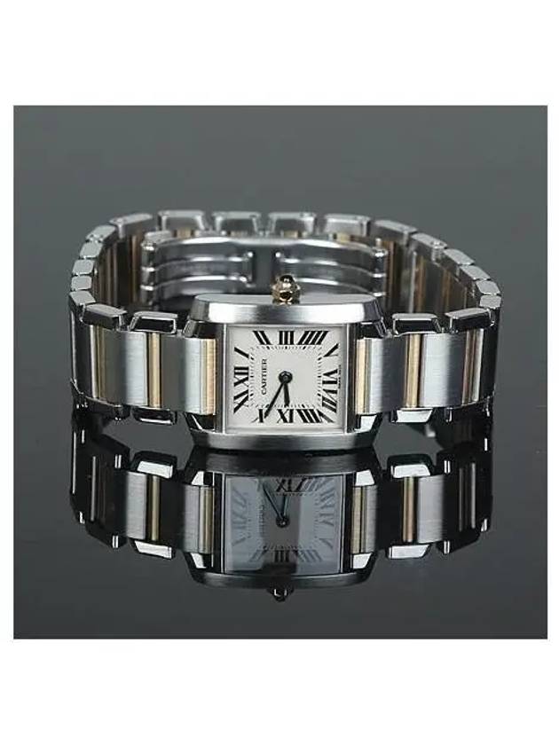 W51007Q4 18K Combi Steel Tank Francaise S Quartz Women Watch - CARTIER - BALAAN 2