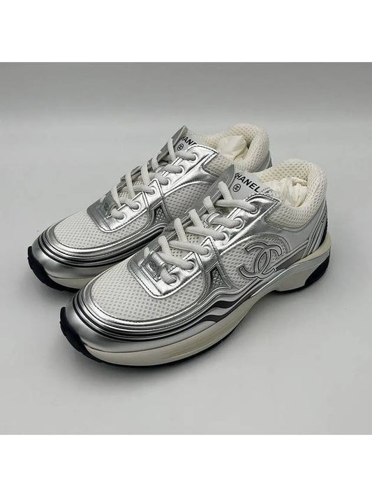 W Sneakers Fabric Laminated White Silver G39792 - CHANEL - BALAAN 2