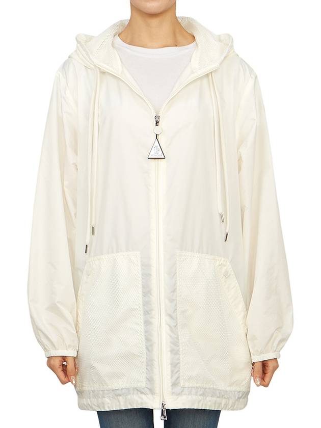 Women's Iole Logo Patch Windbreaker White - MONCLER - BALAAN 3