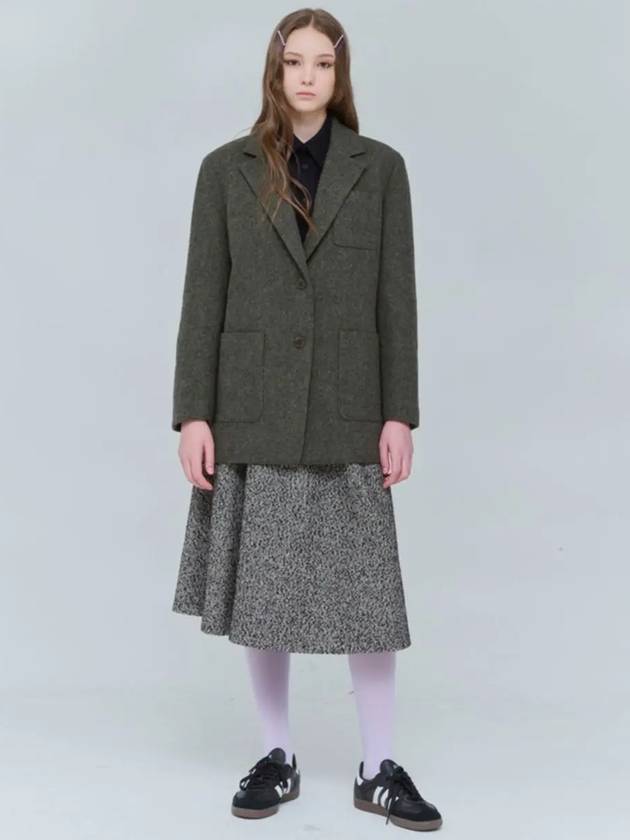 Overfit half coat wool single jacket khaki 0150 - VOYONN - BALAAN 8