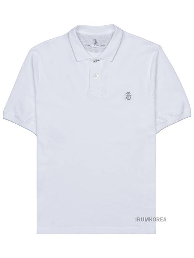 Embroidered Logo Short Sleeve Polo Shirt White - BRUNELLO CUCINELLI - BALAAN 11