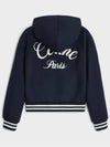 Teddy Double Face Cashmere Hooded Jacket Navy - CELINE - BALAAN 3