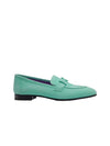 Paris Silver Hardware Suede Goatskin Loafers Vert Embrun - HERMES - BALAAN 1