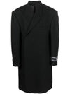 Studios Logo Patch Wool Over Double Coat Black - ACNE STUDIOS - BALAAN 2