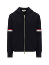 Cotton Milano Armband Zip Up Hoodie Navy - THOM BROWNE - BALAAN 2