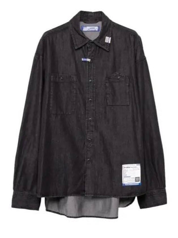 Cotton Tencel Denim Long Sleeve Shirt Black - MIHARA YASUHIRO - BALAAN 1