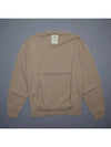 Men's Leather Patch Crew Neck Wool Sweat Knit Beige W231KN03502E - WOOYOUNGMI - BALAAN 5