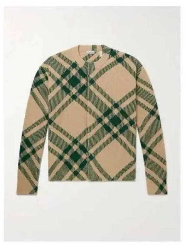 Check Pattern Intarsia Knit Cardigan Green - BURBERRY - BALAAN 2