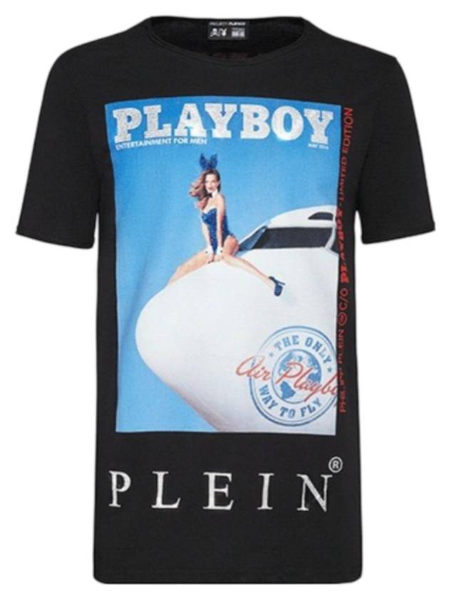 Playboy Crew Neck Short Sleeve T-Shirt Black - PHILIPP PLEIN - BALAAN 1