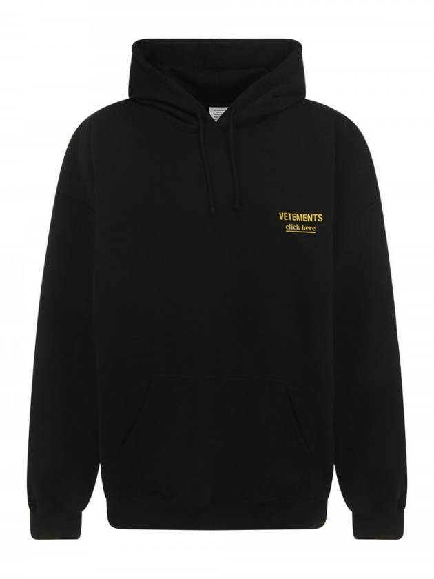 Chest Logo Hooded Top Black - VETEMENTS - BALAAN.