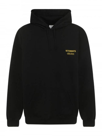 Chest Logo Hooded Top Black - VETEMENTS - BALAAN.