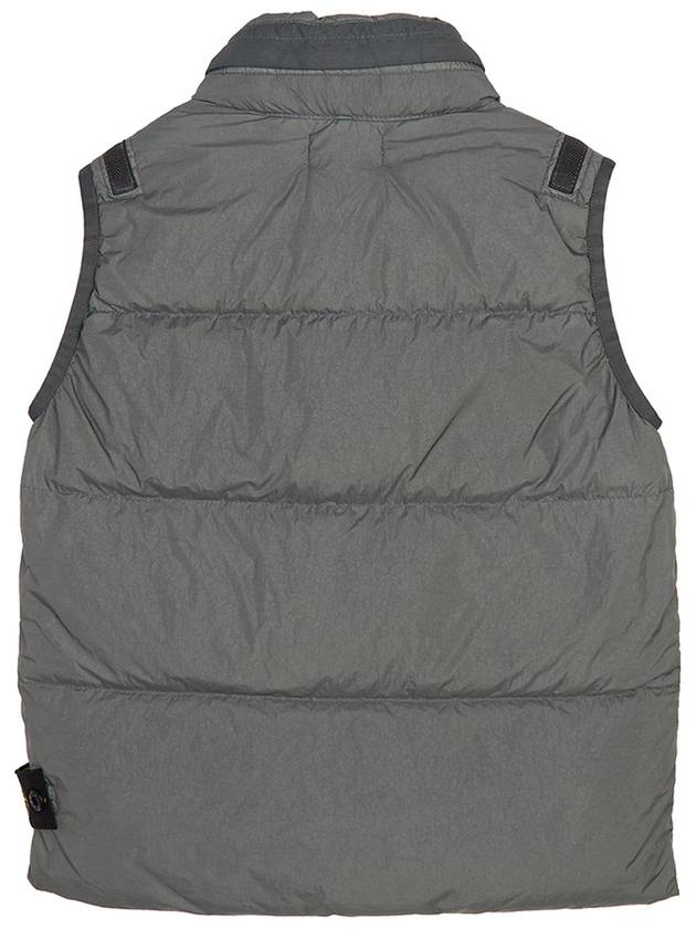 Kids Crinkle Reps Recycled Nylon Down Vest Pewter Grey - STONE ISLAND - BALAAN 4