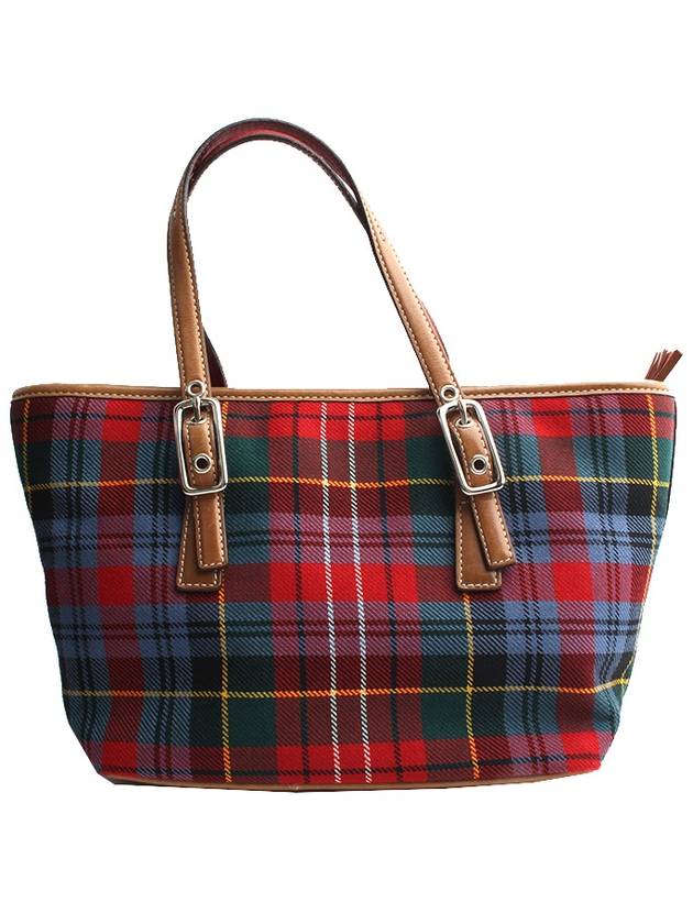 Tartan check tote bag - COACH - BALAAN 3